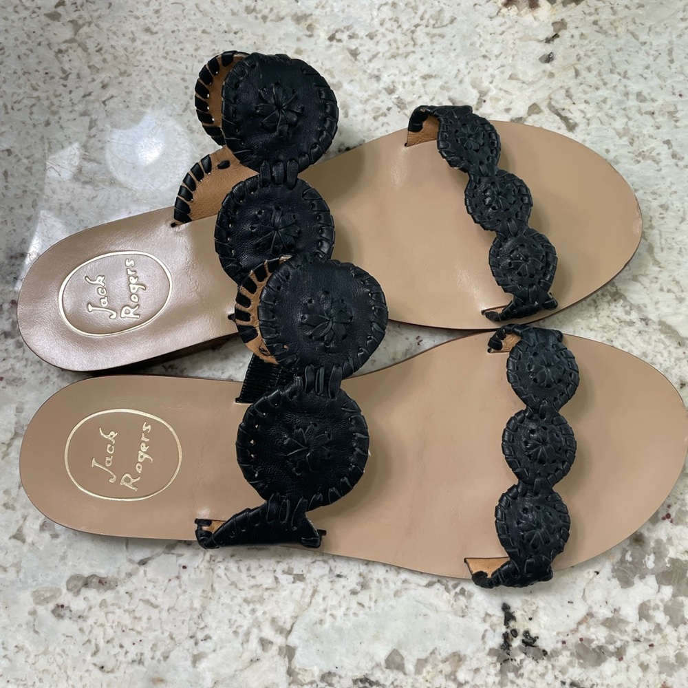 Jack Rogers Black and Tan Sandals